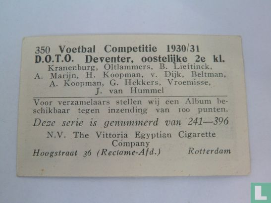 D.O.T.O.Deventer, Oostelijke 2e kl. 1930 - Afbeelding 2