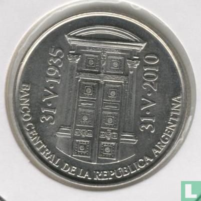 Argentina 2 pesos 2010 (reeded edge) "75th anniversary Central Bank of the Republic of Argentina" - Image 2