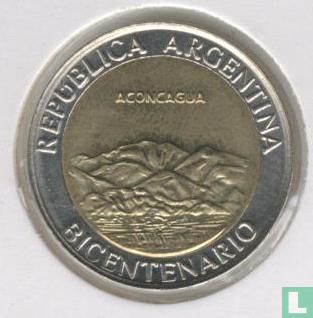 Argentinië 1 peso 2010 "Bicentenary of May Revolution - Aconcagua" - Afbeelding 2