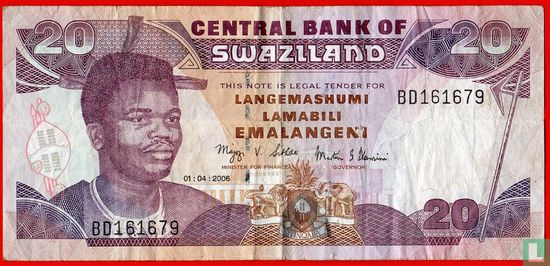 Swaziland 20 Emalangeni - Afbeelding 1