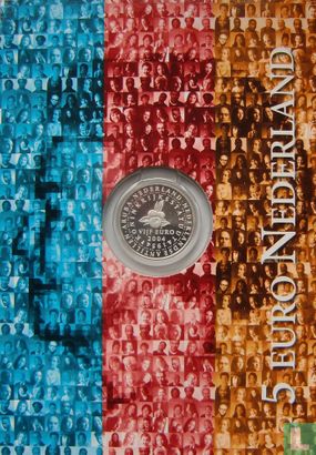 Nederland 5 euro 2004 (PROOF - folder) "50 years New Kingdom statute of the Netherlands Antilles and Aruba" - Afbeelding 1