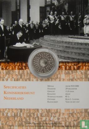 Netherlands 5 euro 2004 (PROOF - folder) "50 years New Kingdom statute of the Netherlands Antilles and Aruba" - Image 2