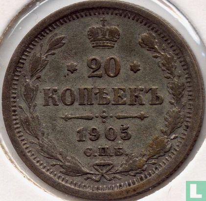 Rusland 20 kopeken 1905 - Afbeelding 1