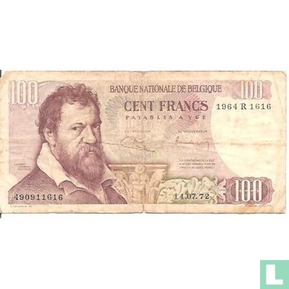 België 100 Frank 1972 - Afbeelding 1