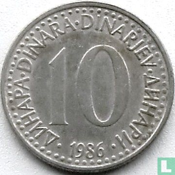 Jugoslawien 10 Dinara 1986 - Bild 1