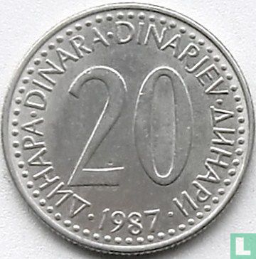 Yugoslavia 20 dinara 1987 - Image 1