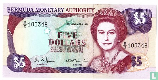 Bermuda 5 dollar 1992 - Afbeelding 1