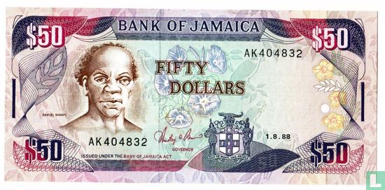 Jamaica 50 Dollars 1988 - Afbeelding 1
