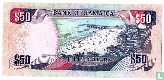 Jamaïque 50 Dollars 1988 - Image 2