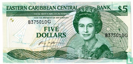East. Caribbean 5 Dollars G (Grenada) - Image 1