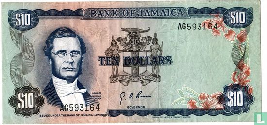 Jamaïque 10 Dollars ND (1976/L1960) - Image 1