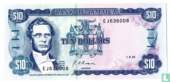 Jamaika 10 Dollars 1992 - Bild 1