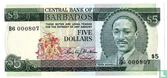 Barbados $ 5 1975 - Image 1