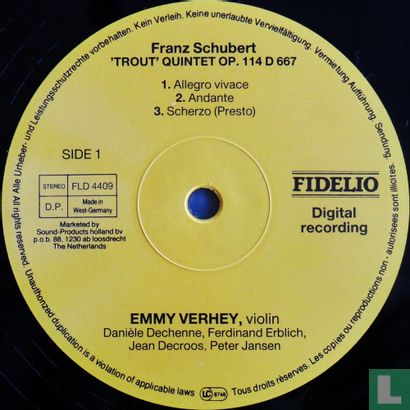 Schubert: Trout quintet, op.114 + Rondo for violin and string quartet - Afbeelding 3