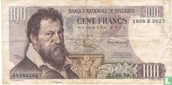 Belgium 100 franc 1972 - Image 1