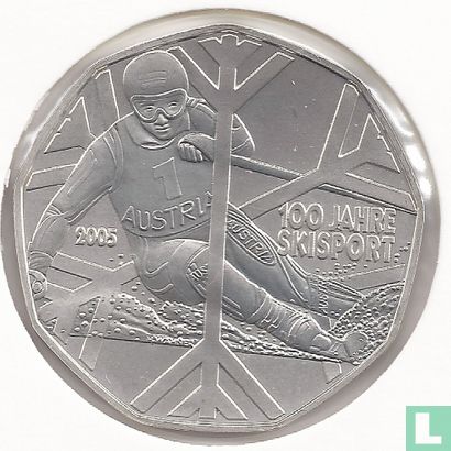 Austria 5 euro 2005 (special UNC) "100th anniversary of sport skiing" - Image 1