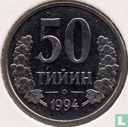 Oezbekistan 50 tiyin 1994 (met parelrand) - Afbeelding 1