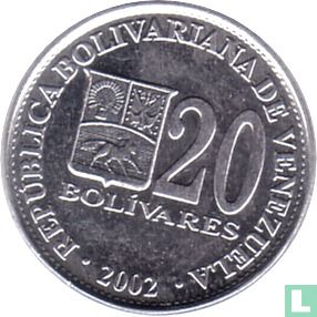 Venezuela 20 bolivares 2002 (aluminium-zink) - Afbeelding 1