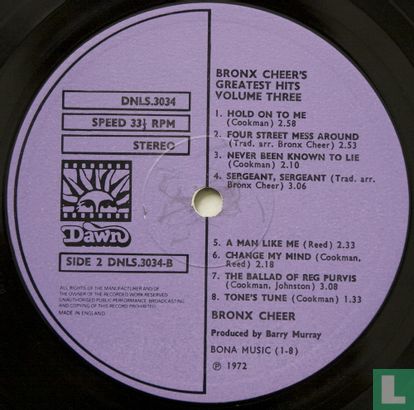 Bronx Cheer's greatest hits volume three - Image 3