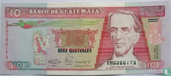 Guatemala 10 quetzales 1990 - Afbeelding 1