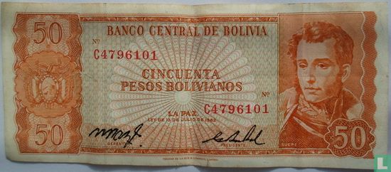 Bolivianos de pesos 50 Bolivie  - Image 1