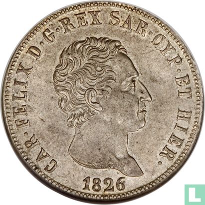 Sardinië 5 lire 1826 (L) - Afbeelding 1