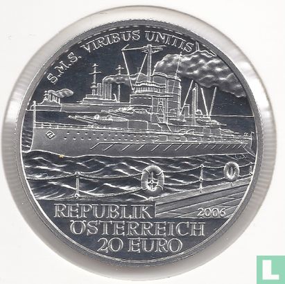 Austria 20 euro 2006 (PROOF) "Austrian navy and merchant marine - S.M.S. Viribus Unitis" - Image 1