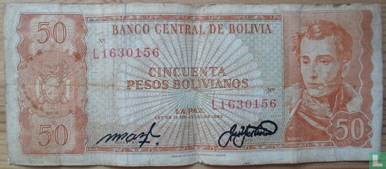 Bolivianos de pesos 50 Bolivie 1962 - Image 1