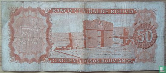 Bolivia 50 pesos bolivianos 1962 - Image 2