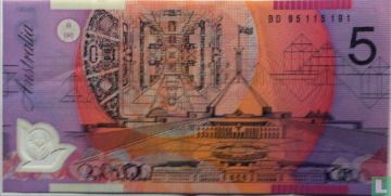 Australia 5 Dollars 1995 - Image 2