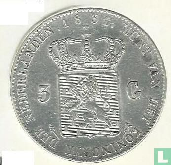 Pays-Bas 3 gulden 1831 (1831/24) - Image 1