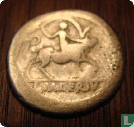 Romeinse Republiek, AR denarius, L. Valerius Acisculus, Rome, 45 v. Chr. - Afbeelding 2