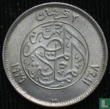 Egypte 2 piastres 1929 (AH1348) - Afbeelding 1