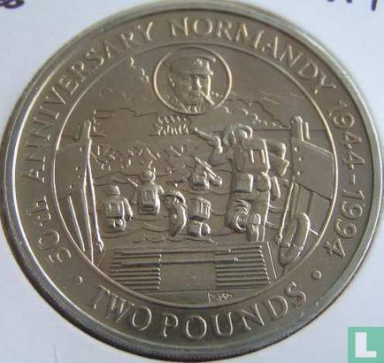 Guernesey 2 pounds 1994 "50th anniversary of the Normandy landing" - Image 1