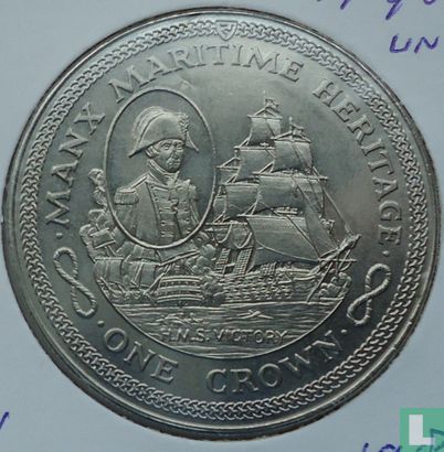 Isle of Man 1 crown 1982 (copper-nickel) "HMS Victory" - Image 2