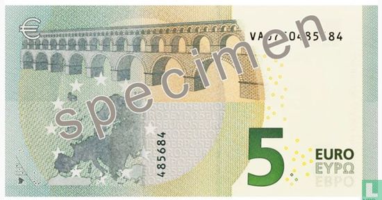 Eurozone 5 Euro V (Specimen) - Afbeelding 2