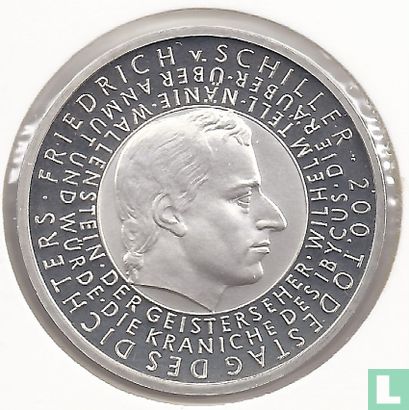 Duitsland 10 euro 2005 (PROOF) "200th anniversary of the death of Friedrich von Schiller" - Afbeelding 2