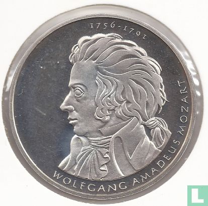 Duitsland 10 euro 2006 (PROOF) "250th anniversary of the birth of Wolfgang Amadeus Mozart" - Afbeelding 2
