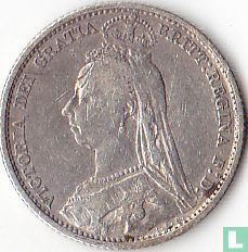 Royaume-Uni 6 pence  1892 - Image 2