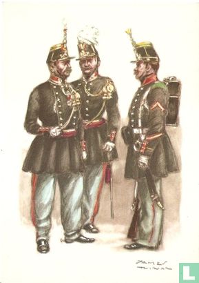 Hoger Officier en keursoldaat 1863.