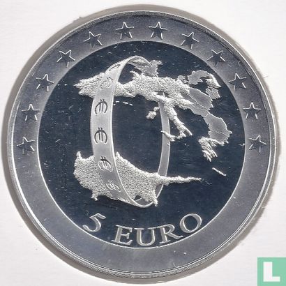 Cyprus 5 euro 2008 (PROOF) "Accession of Cyprus to the EMU" - Image 2