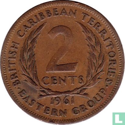 Territoires britanniques des Caraïbes 2 cents 1961 - Image 1