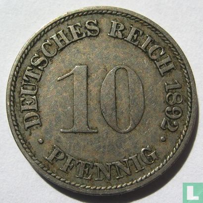 Empire allemand 10 pfennig 1892 (F) - Image 1
