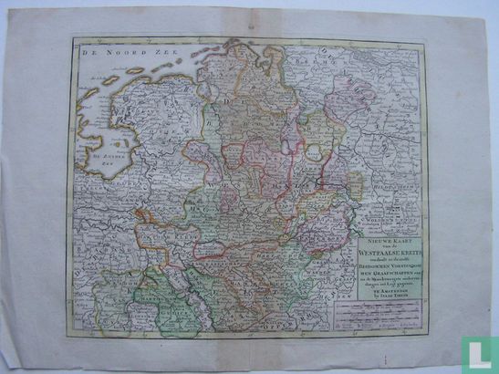 Nieuwe kaart van de Westfaalse kreits. Verdeelt in deszelfs bisdommen, vorstendommen, graafschappen.