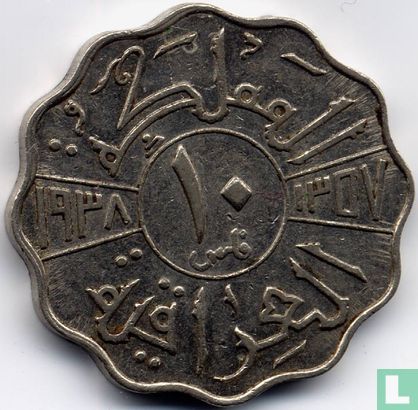 Irak 10 fils 1938 (AH1357 - nikkel) - Afbeelding 1