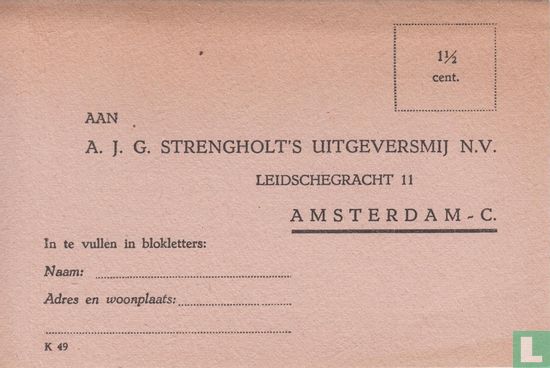 Antwoordkaart A.J.G. Strengholt's Uitgeversmij N.V. - Afbeelding 1