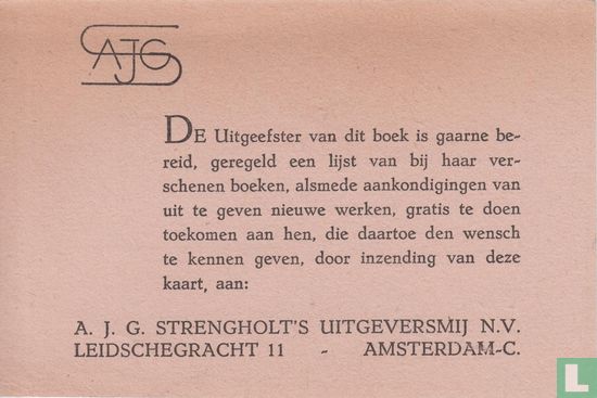 Antwoordkaart A.J.G. Strengholt's Uitgeversmij N.V. - Afbeelding 2