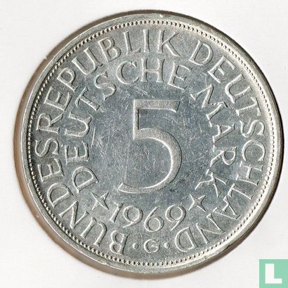 Duitsland 5 mark 1969 (G) - Afbeelding 1