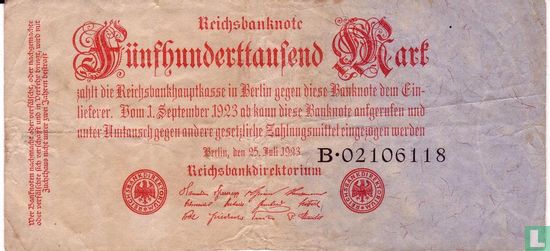 Allemagne 500 000 Mark 1923 (P.92 - Ros.91a) - Image 3
