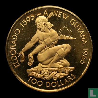Guyana 100 dollars 1976 (PROOF) - Afbeelding 2